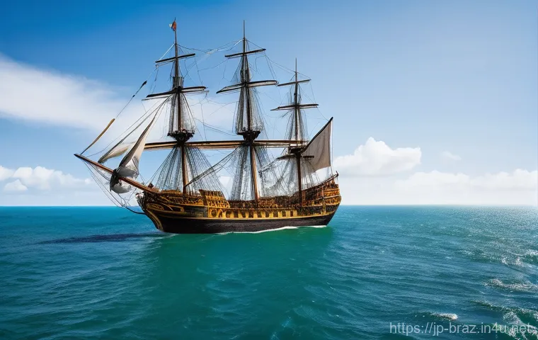 포르투갈 식민지 시대 브라질 - **Prompt:** "A vibrant illustration of the Portuguese navigator Pedro Álvares Cabral's fleet arrivin...