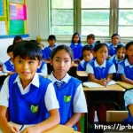 브라질 교육제도 - **Prompt 1: Contrasting Classrooms – Half-Day Learning and Textbook Differences**
    A split image ...
