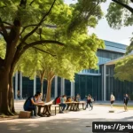 브라질 대학 순위 - **Prompt:** A vibrant and modern Brazilian university campus scene bustling with a diverse group of ...